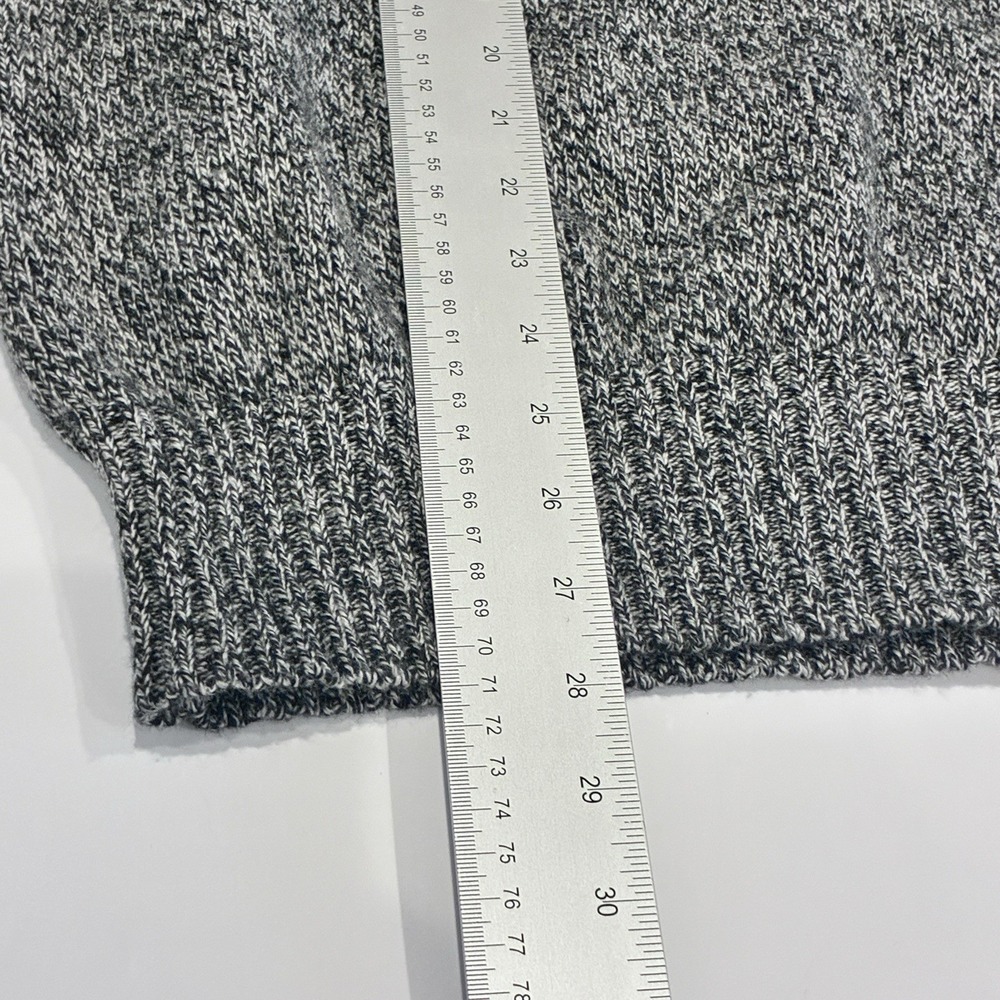 Eddie Bauer Mens Fisherman Cowl Neck Wool Blend Sweater Size M Black Marled Cozy - Picture 10 of 11